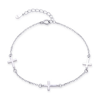 NB-1248 Dámský stříbrný náramek s křížky