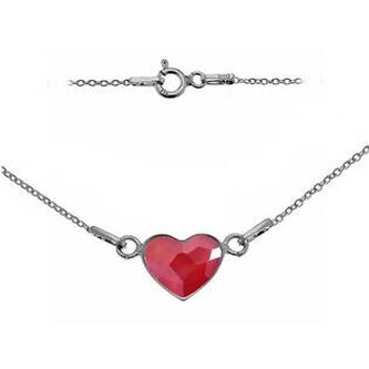 NB-0201-RR Stříbrný náramek se srdcem Crystals from Swarovski® Royal Red