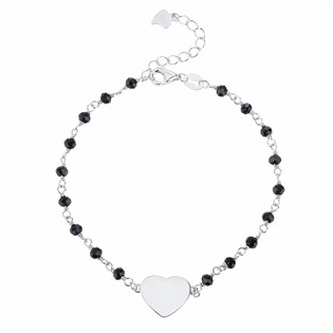 NB-1155 Stříbrný náramek srdíčko - srdce