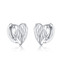 NB-3973 Stříbrné náušnice kroužky se srdíčky - srdce