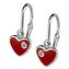 ZB53315-RDP Dětské stříbrné náušnice - srdíčka červená - srdce