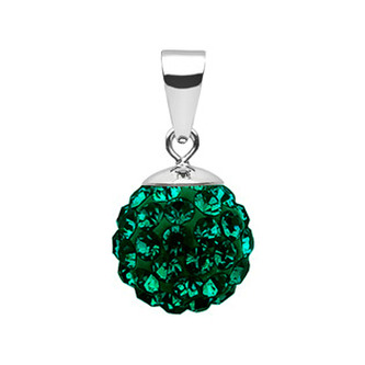 NBS002-EM Stříbrný přívěšek s krystaly Crystals from Swarovski® Emerald