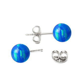 NBP21-OP05 Stříbrné opálové náušnice - 6 mm