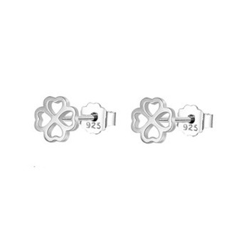 NB-3550 Minimalistické stříbrné čtyřlístky