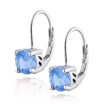 NB-3524-LB Stříbrné dámské náušnice světle modré zirkony