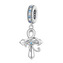 B0544 Stříbrný přívěšek korálek na náramek kříž život