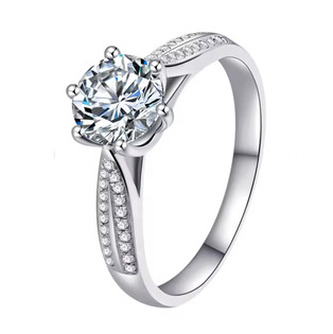 MN516-52 Stříbrný zásnubní prsten MOISSANIT