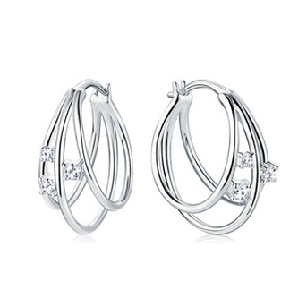 MN115 Stříbrné náušnice s moissanity