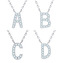 MN423-P Stříbrný náhrdelník s moissanity - písmeno - iniciály - iniciála "P"