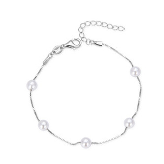 NB-1135 Stříbrný náramek s přírodními perličkami