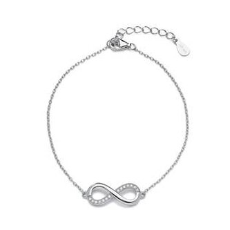 NB-1100 Stříbrný náramek - nekonečno - ležatá osmička