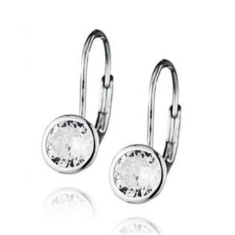 NB-3332 Stříbrné náušnice s kulatým zirkonem