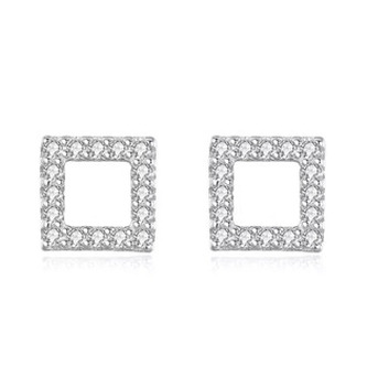 NB-3706 Minimalistické stříbrné náušnice čtverečky