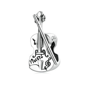 B0622 Stříbrný přívěšek korálek na náramek - hudba