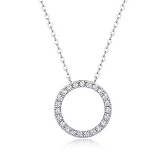 MN431 Stříbrný náhrdelník kroužek s MOISSANITY