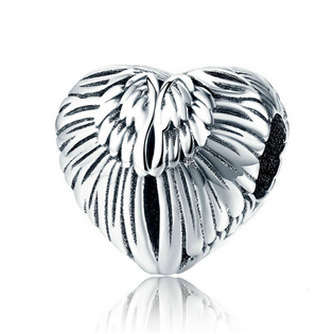 B0831 Stříbrný přívěšek korálek na náramek křídla