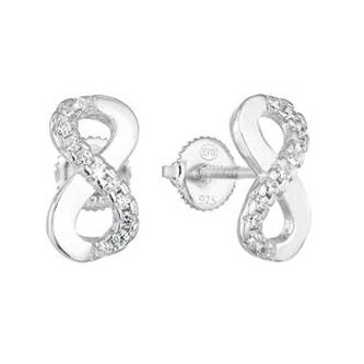 EG2743 Stříbrné náušnice nekonečno - nekonečno - ležatá osmička