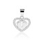 NB-4628 Stříbrný přívěsek srdíčko s nožičkami - rodina