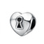NB-8255 Stříbrný přívěšek korálek na náramek zámeček - srdce