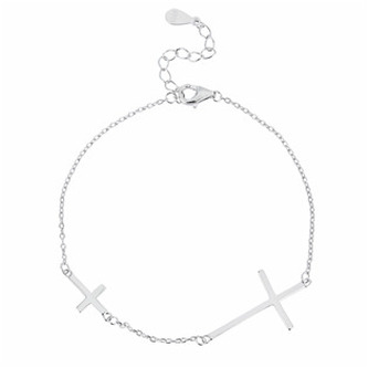 NB-1158 Dámský stříbrný náramek s křížky