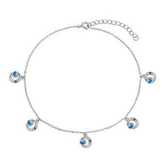 NB-6037 Stříbrný náramek na nohu s opálem