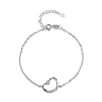 NB-1075 Dámský stříbrný náramek srdíčko - srdce