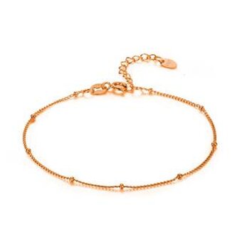 NB-6022-RD Zlacený stříbrný náramek na nohu s drobnými kuličkami