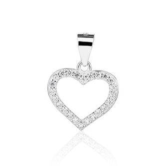NB-4615 Stříbrný přívěšek srdíčko - srdce