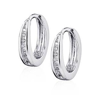 NB-3238 Stříbrné náušnice kroužky se zirkony