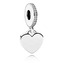 B0046 Visací stříbrný přívěšek korálek sdíčko - srdce