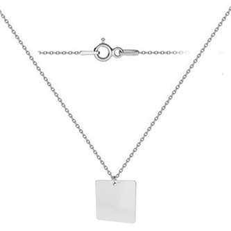NB-2259 Stříbrný náhrdelník s malou destičkou