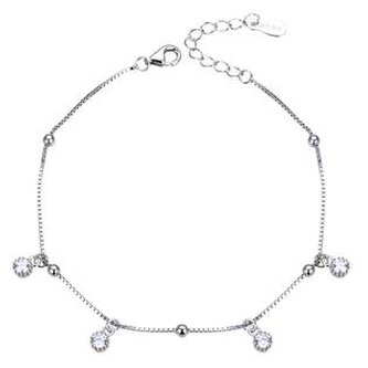 NB-6028 Stříbrný náramek na nohu se zirkony