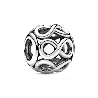 B0004 Stříbrný přívěšek korálek nekonečno - infinity - nekonečno - ležatá osmička