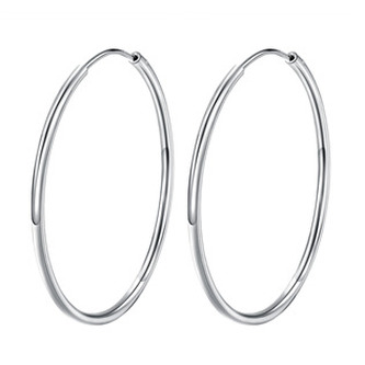 NB-3662-45 Stříbrné náušnice kruhy 45 mm