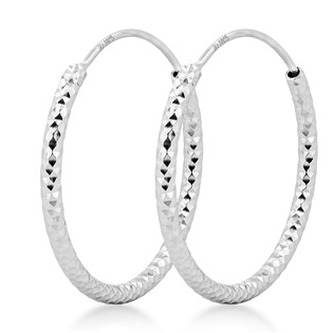 NB-3071-25 Stříbrné náušnice kruhy 25 mm