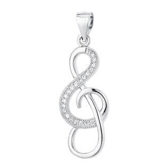 NB-4119 Stříbrný přívěšek - houslový klíč - hudba