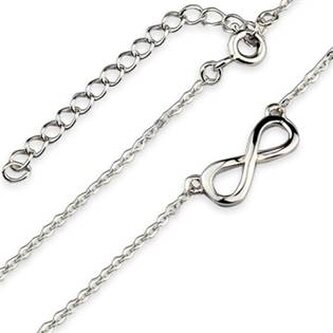 ZB87072-ST Stříbrný náhrdelník nekonečno - nekonečno - ležatá osmička