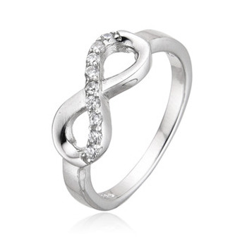 NB-5558-50 Stříbrný prsten nekonečno - nekonečno - ležatá osmička