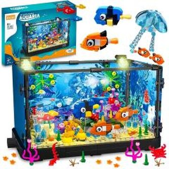 Klocki akwarium z rybami światło 725el