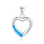 NB-4803-OP05 Stříbrný přívěšek s modrým opálem - srdce