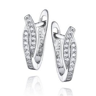 NB-3012 Stříbrné náušnice se zirkony