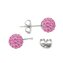 SWAG06-P Stříbrné náušnice kuličky Crystals from Swarovski® Pink
