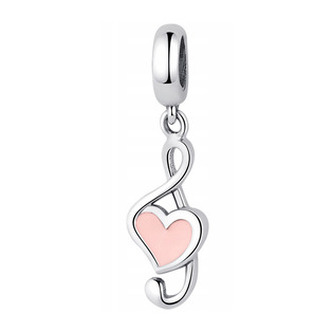 B0489 Stříbrný přívěšek korálek na náramek - hudba