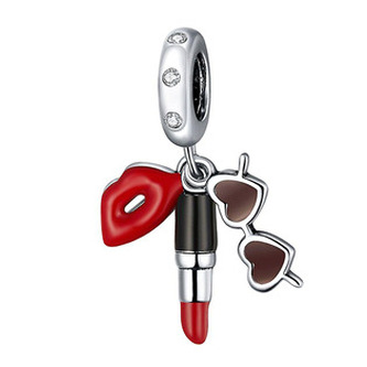 B0451 Stříbrný přívěšek korálek na náramek - srdce