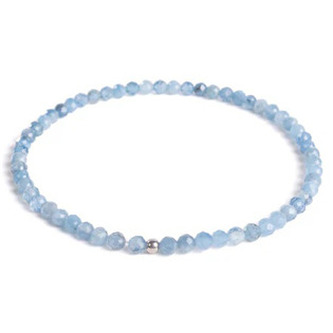 AN510-18 Minerální náramek přírodní Avamarín a stříbro AG925