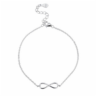 NB-1156 Stříbrný náramek nekonečno - nekonečno - ležatá osmička