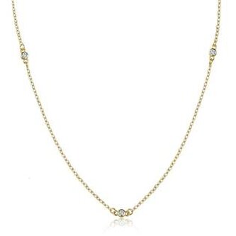 NB-2089-GDC Zlacený stříbrný náhrdelník s čirými zirkony