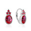 NB-3948 Stříbrné náušnice s rubínovými kameny