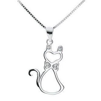 NB-2063 Stříbrný náhrdelník kočka - zvířátka