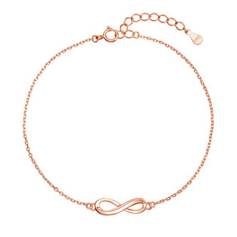 EG7558 Pozlacený stříbrný ROSE náramek nekonečno - nekonečno - ležatá osmička